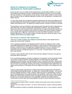 Advice for Employers on Workplace Adjustments for Mental Health Conditions