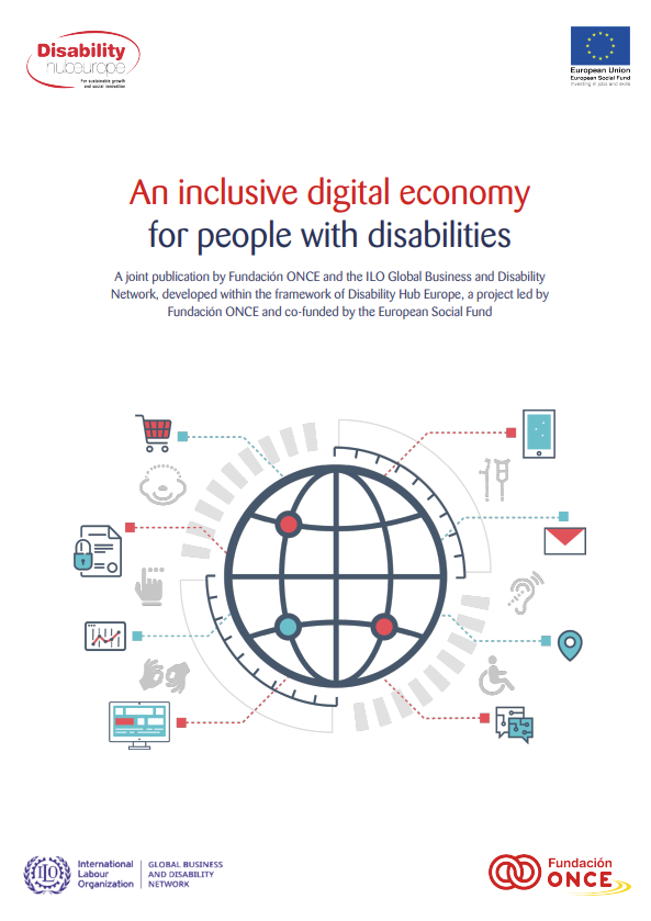"An inclusive digital economy for persons with disabilities" with an animated globe below the text.