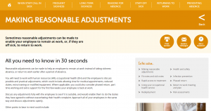 Supporting Staff Returning to Work - Making Reasonable Adjustments