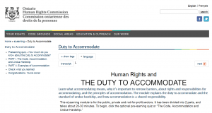 Human Rights and the Duty to Accommodate