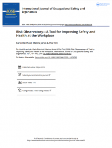 Risk Observatory - A Tool for Improving Safety and Health at the Workplace
