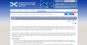 Evaluation of 'See Me' - the National Scottish Campaign Against the Stigma and Discrimination Associated with Mental Ill-Health - RF 73/2009