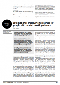 International Employment Schemes for People with Mental Health Problems