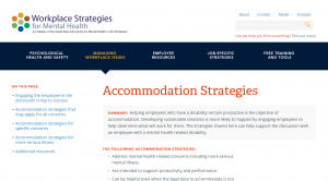 Accommodation Strategies - Workplace Strategies for Mental Health