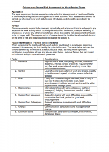 Guidance on General Risk Assessment for Work-Related Stress